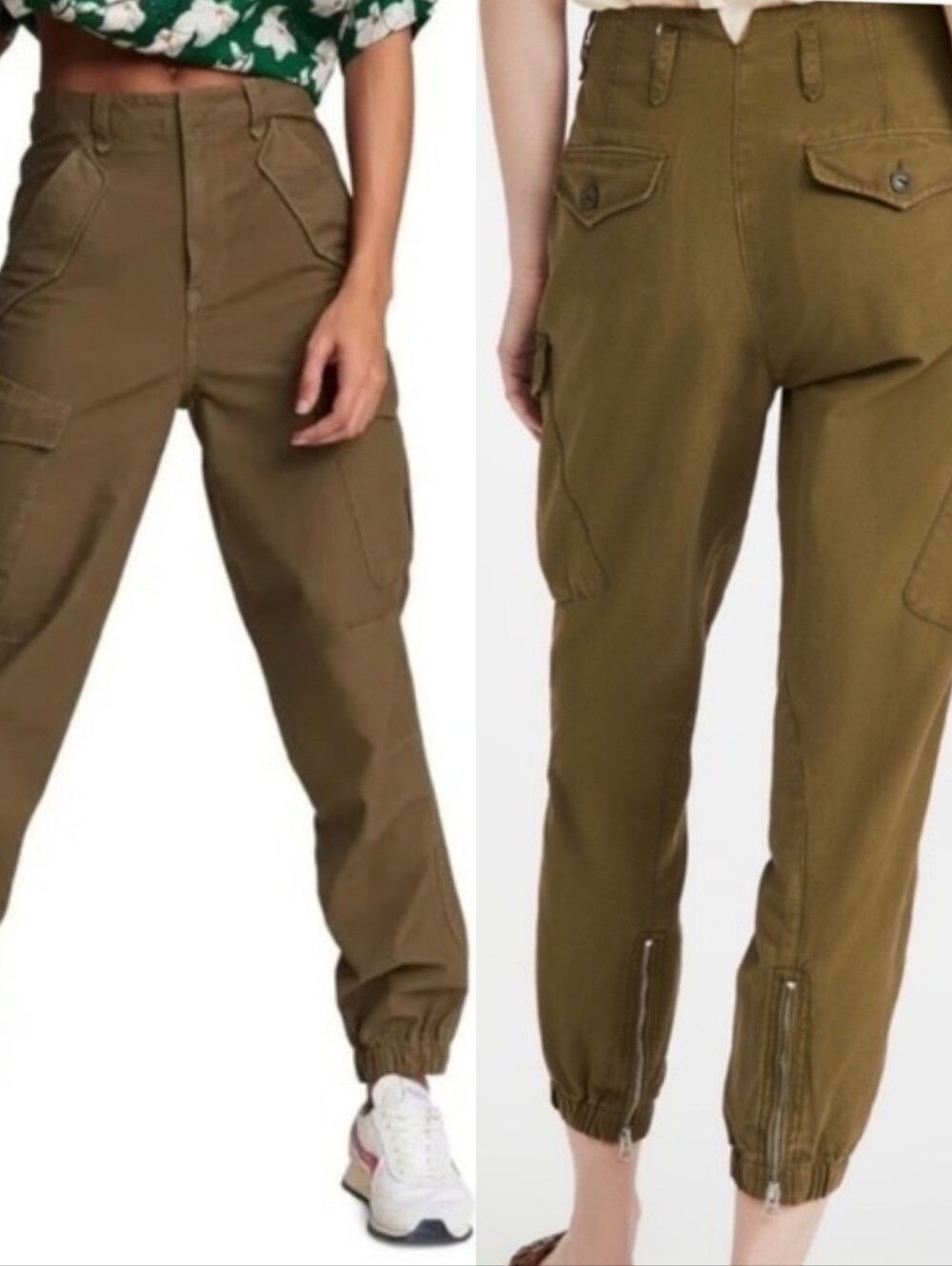 Rag & Bone Olive Green 24 Cargo Cuffed Zipper Pants